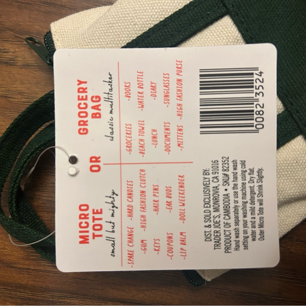TWO Trader Joe’s Micro Canvas Tote + Foldable Bag | 2-in-1 Set - Picture 2 of 3